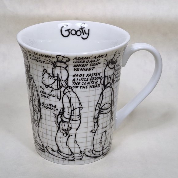 Disney Goofy Mug Character Animation Design Sketchbook Ceramic Coffee 12 oz - Picture 1 of 9